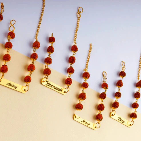 Customized Rudraksha Rakhi | Raksha Bandhan Gift | Gift for Brother