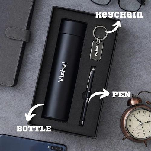 Personalized Key Chain With Temperature Water Bottle Combo and more