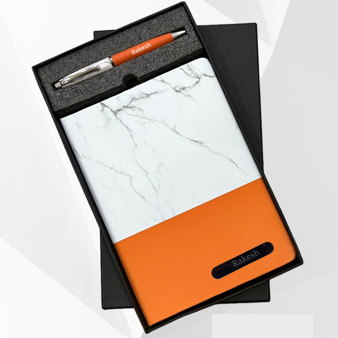 Corporate Gifting Set | Customized Marble Diary & Pen Combo for Employees