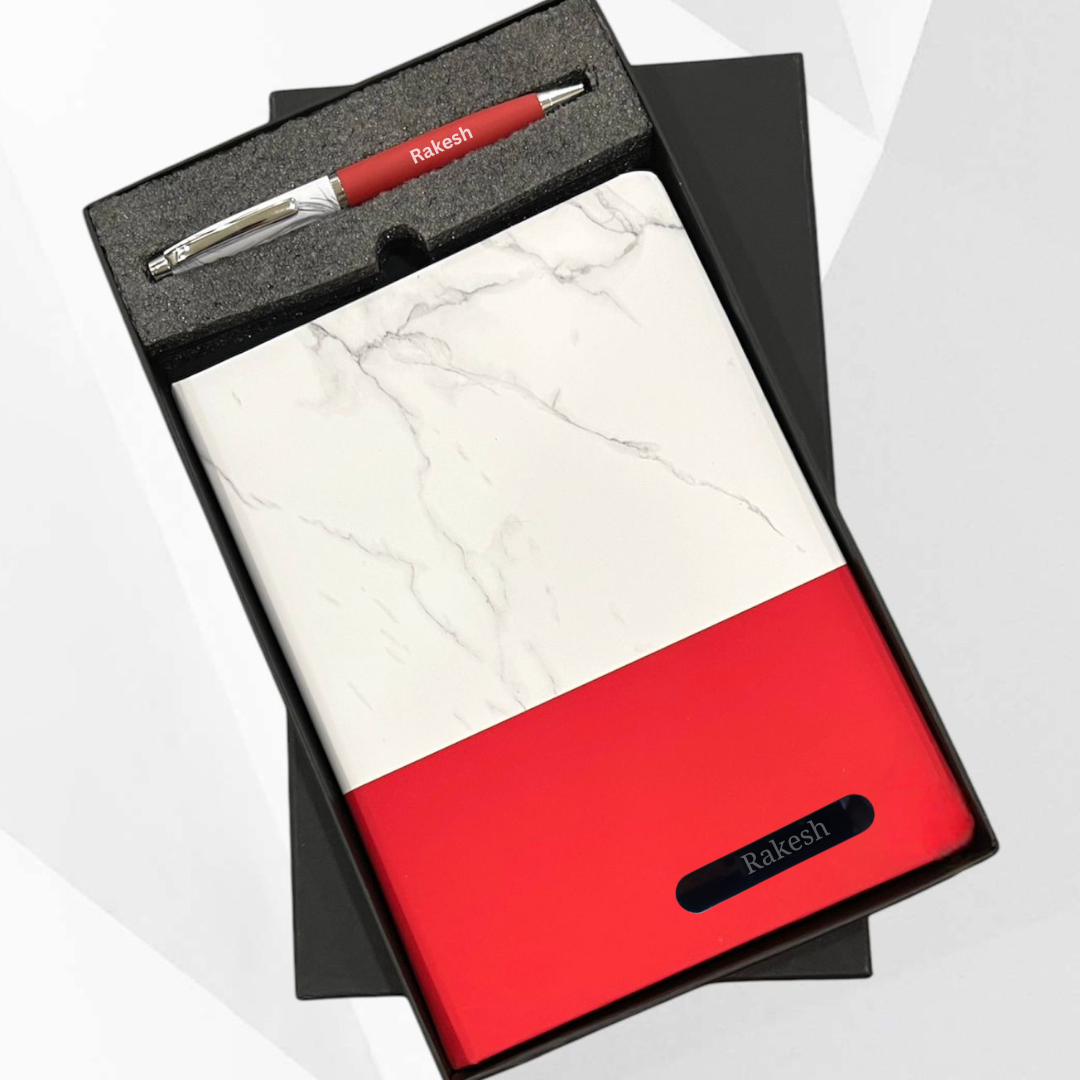 Corporate Gifting Set | Customized Marble Diary & Pen Combo for Employees
