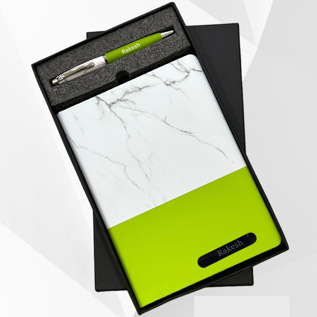 Corporate Gifting Set | Customized Marble Diary & Pen Combo for Employees