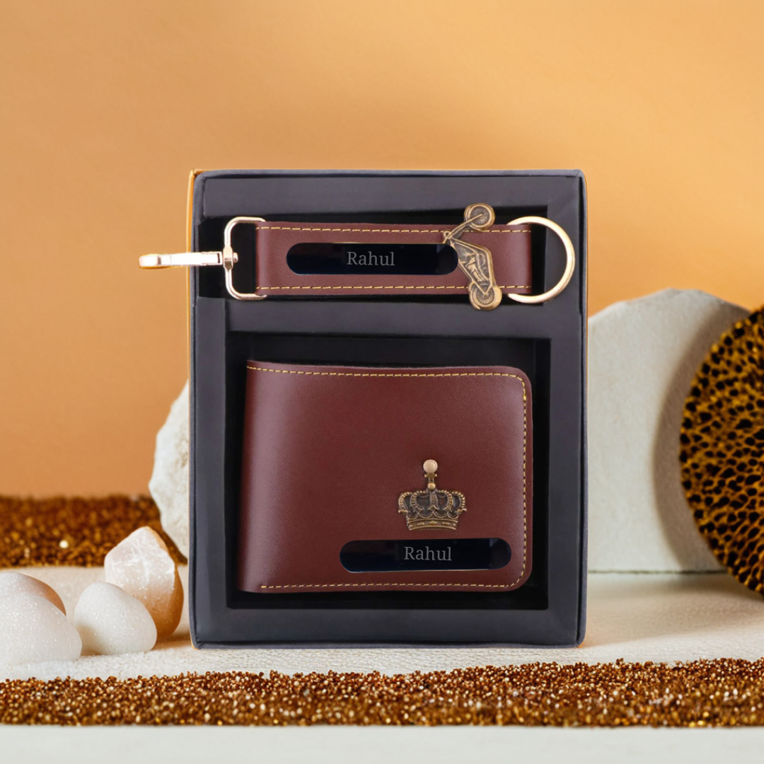 Customized Wallet and Keychain Premium Combo | Best Option for Gifting Men's