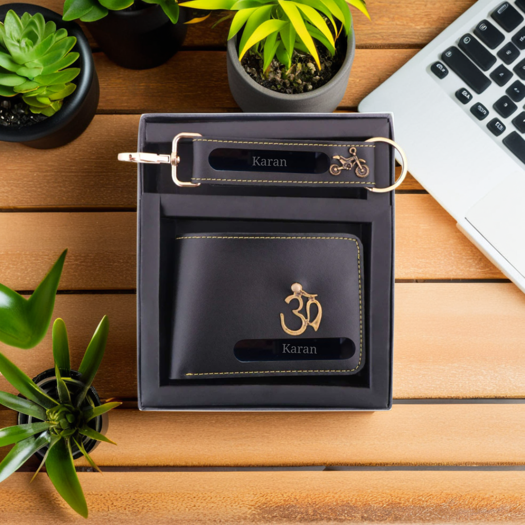 Customized Wallet and Keychain Premium Combo | Best Option for Gifting Men's