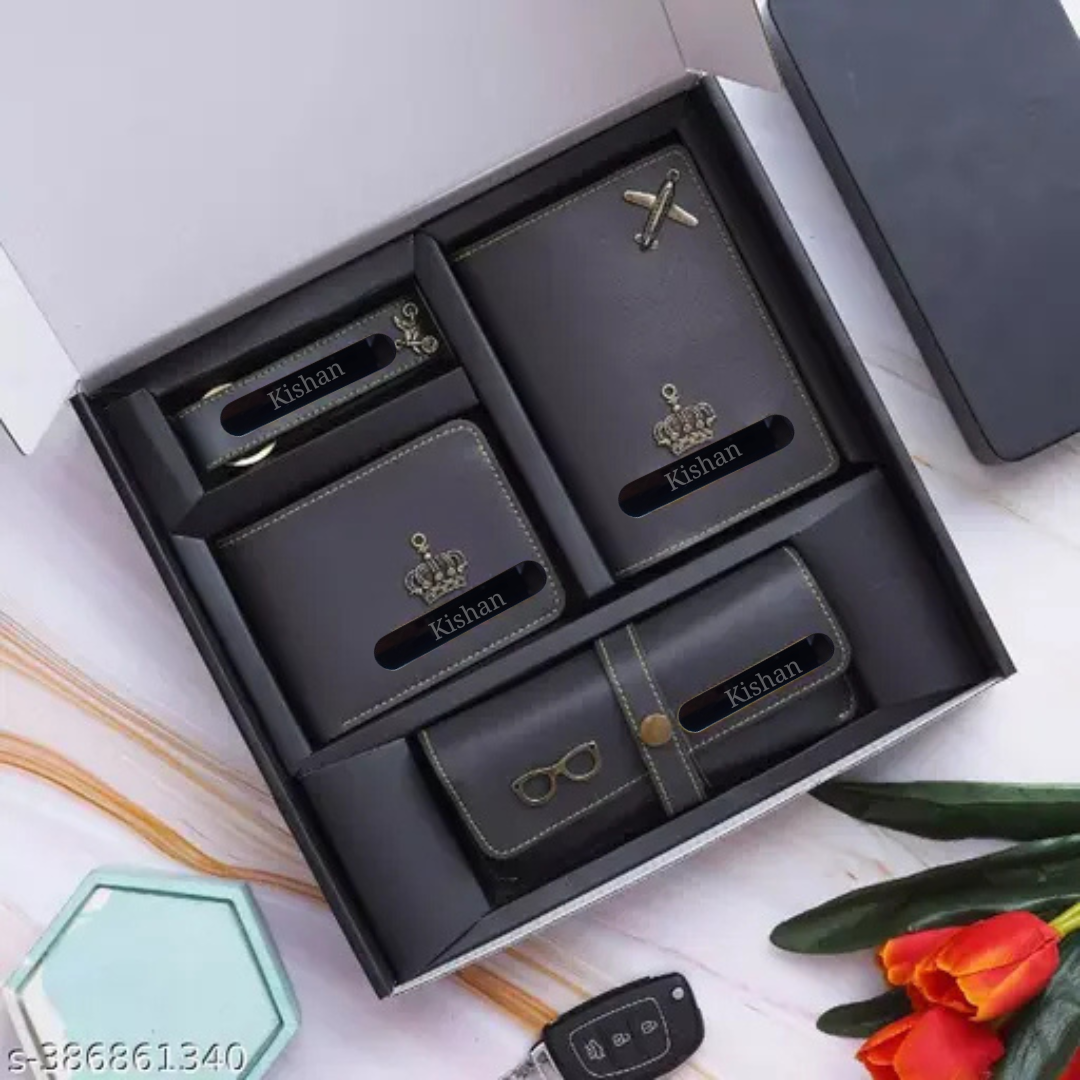 Men's Wallet , Sunglasses Holder, Keychain , Passport Cover Best Combo for Gifting