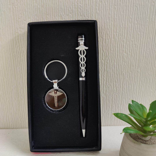 Customized Doctor Keychain & Pen Combo – Personalized Gift Set for Medical Professionals